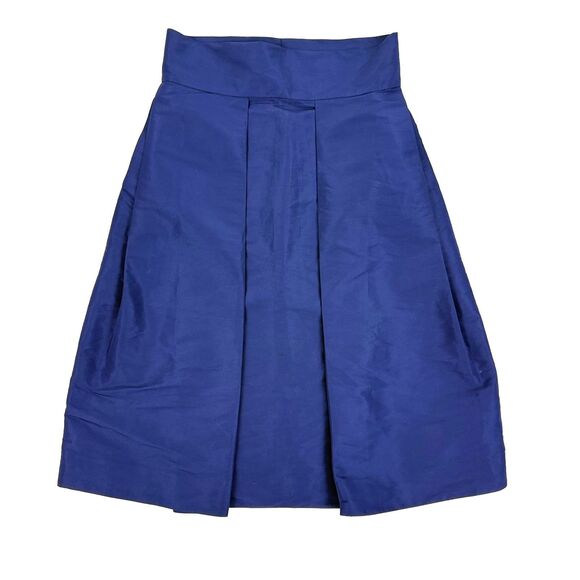COS Dresses & Skirts - COS A-Line Midi Skirt US 6 Navy Blue Sheen Pleated Office B43